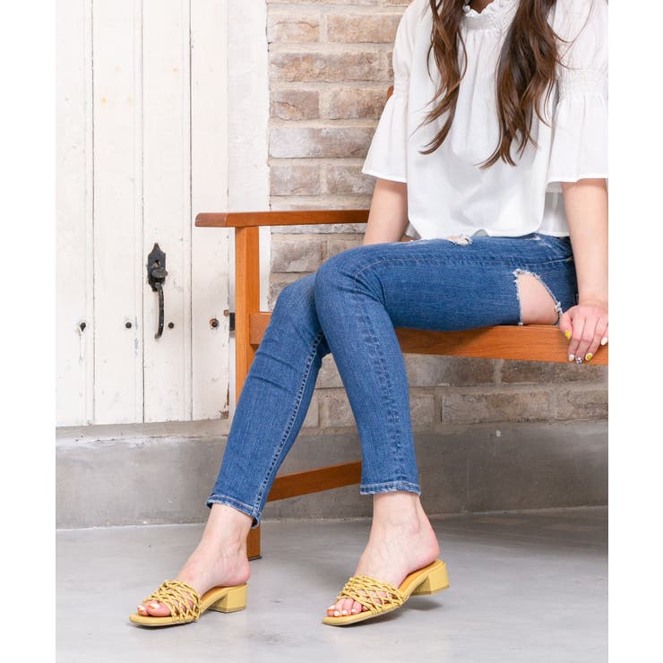 4cmヒール編みメッシュミュールサンダル | attagirl  | 詳細画像12 