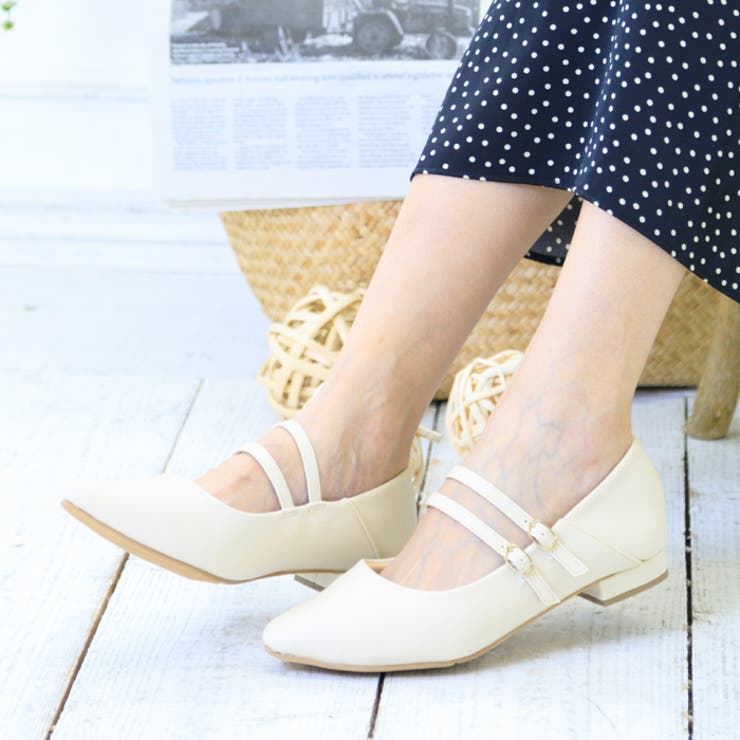 アイボリースムース | ダブルストラップパンプス | attagirl 
