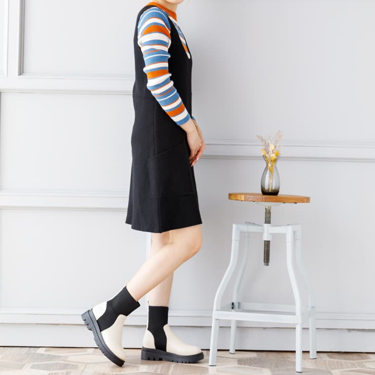 だぶる•*¨*•.¸♬︎ トラックソールニットブーツ[品番：ATAW0001249]｜attagirl