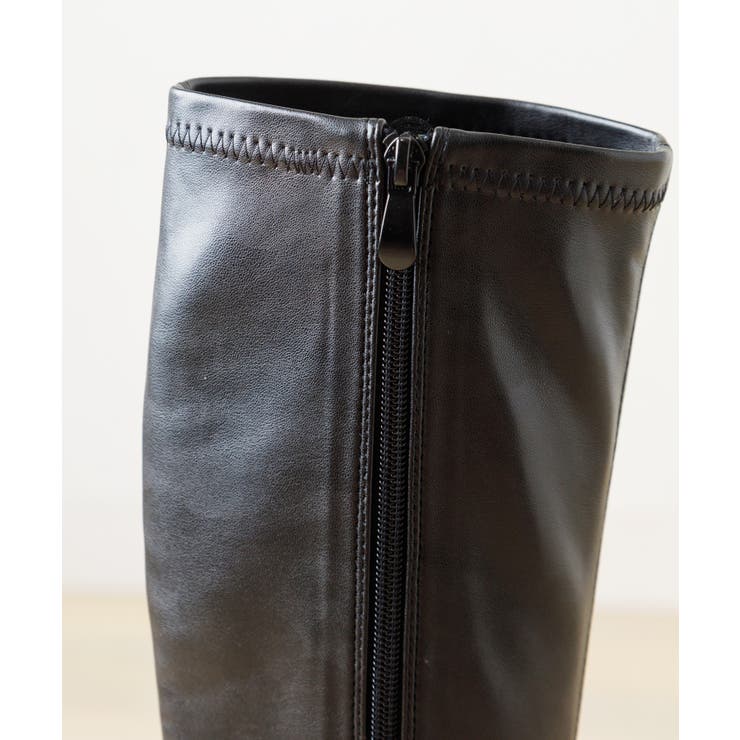 4.5cmヒール 厚底トラックソールロングブーツ | attagirl  | 詳細画像4 