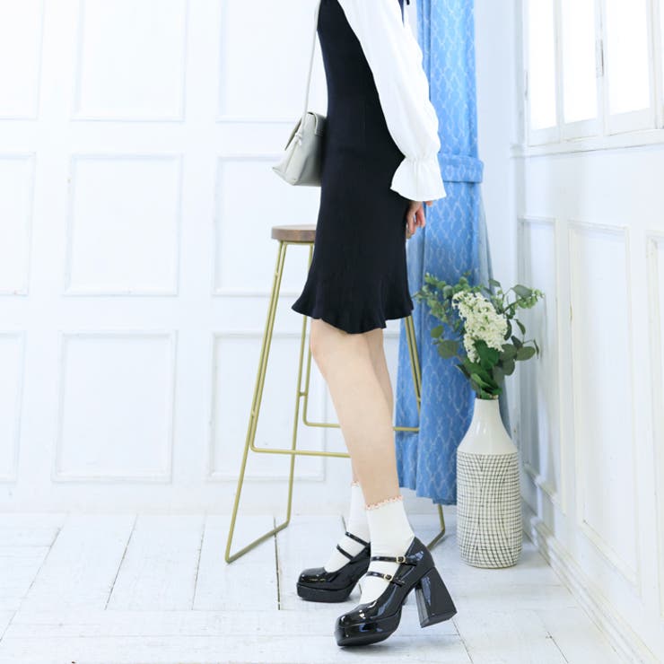 厚底ダブルストラップパンプス[品番：ATAW0001178]｜attagirl