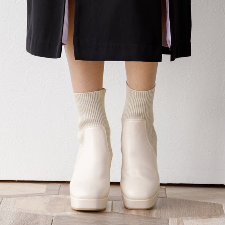 厚底リブニットソックスブーツ[品番：ATAW0001254]｜attagirl
