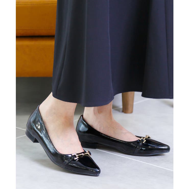 ブラックエナメル | ビットモチーフパンプス | attagirl 