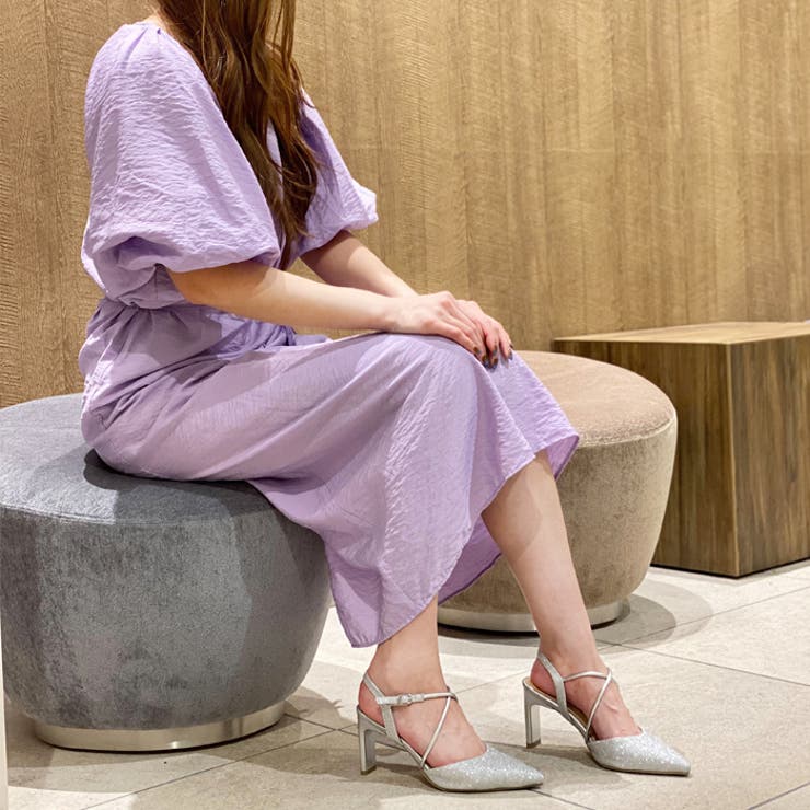 【正規品】 ララピール新品30-40回分 7.5cm変形ヒールポインテッドトゥストラップパンプス[品番