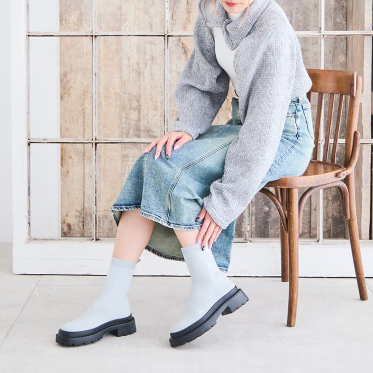 ストレッチニットソックスブーツ[品番：ATAW0001325]｜attagirl