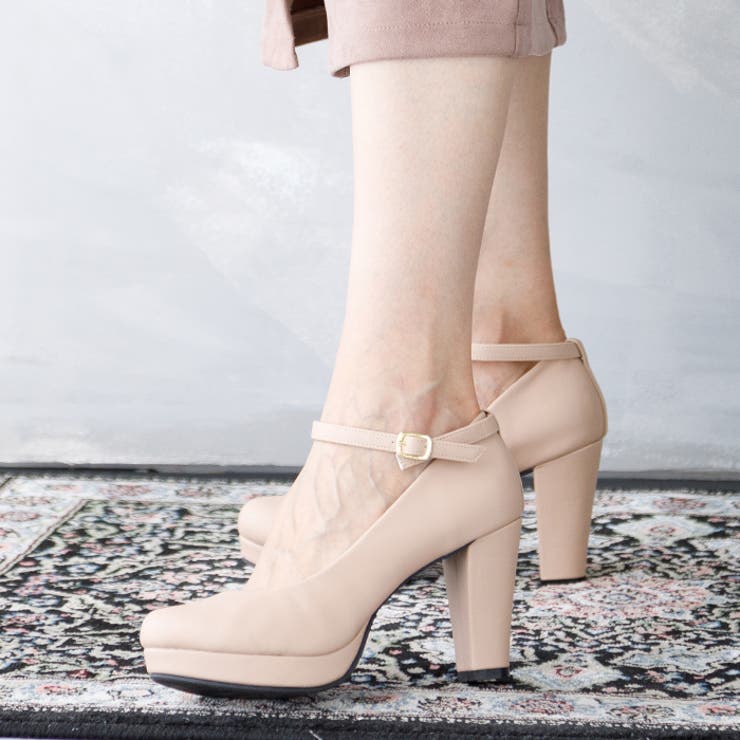 9cmチャンキーヒールラウンドトゥストラップパンプス | attagirl  | 詳細画像21 