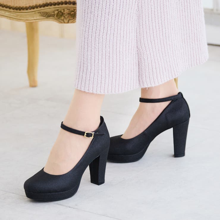 9cmチャンキーヒールラウンドトゥストラップパンプス | attagirl  | 詳細画像23 