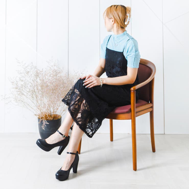 9cmチャンキーヒールラウンドトゥストラップパンプス | attagirl  | 詳細画像38 