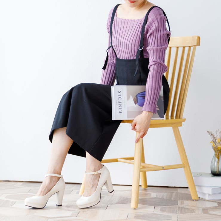 9cmチャンキーヒールラウンドトゥストラップパンプス | attagirl  | 詳細画像47 