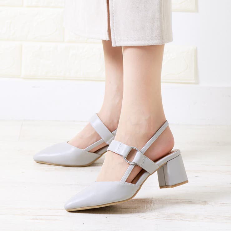 ポインテッドトゥバックストラップミュールパンプス | attagirl  | 詳細画像23 