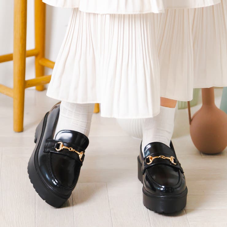 4.5cmヒール厚底ビットローファー[品番：ATAW0000765]｜attagirl