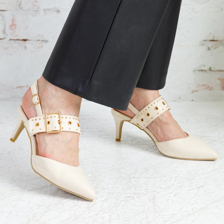 6cmヒールスリングバックスタッズパンプス | attagirl  | 詳細画像30 