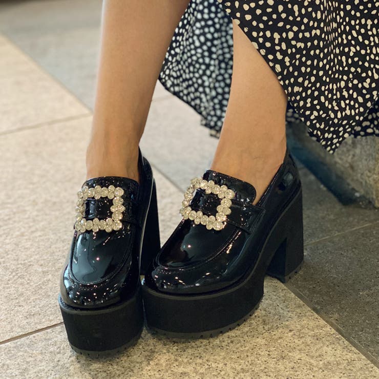 厚底ビジューバックルローファー | attagirl  | 詳細画像32 