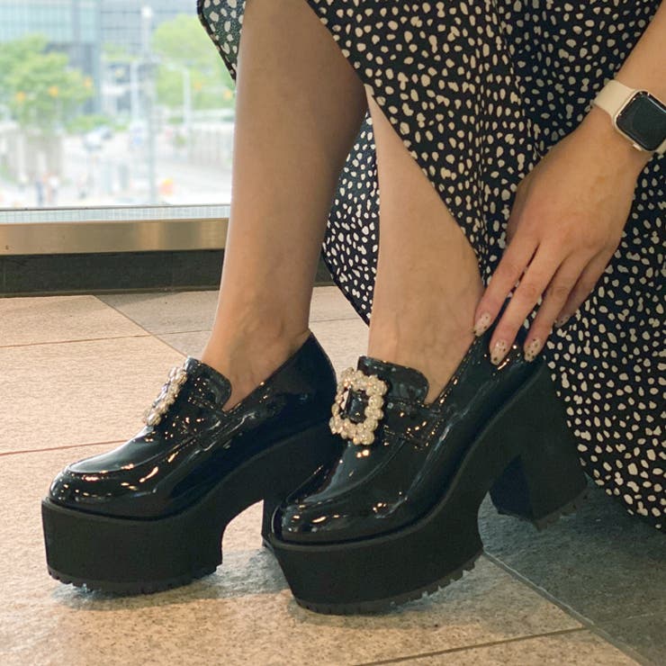 厚底ビジューバックルローファー | attagirl  | 詳細画像34 