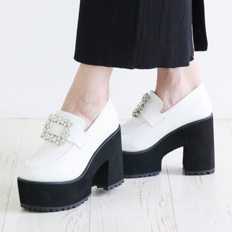 厚底ビジューバックルローファー | attagirl  | 詳細画像60 