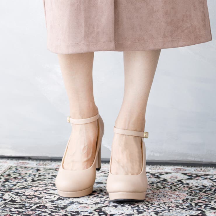 9cmチャンキーヒールラウンドトゥストラップパンプス | attagirl  | 詳細画像68 