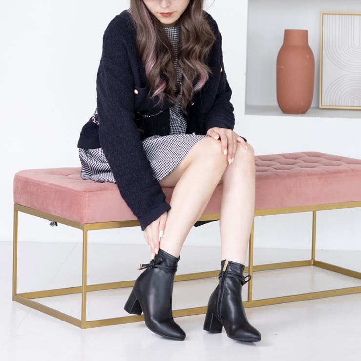 リボンベルトショートブーツ | attagirl  | 詳細画像17 