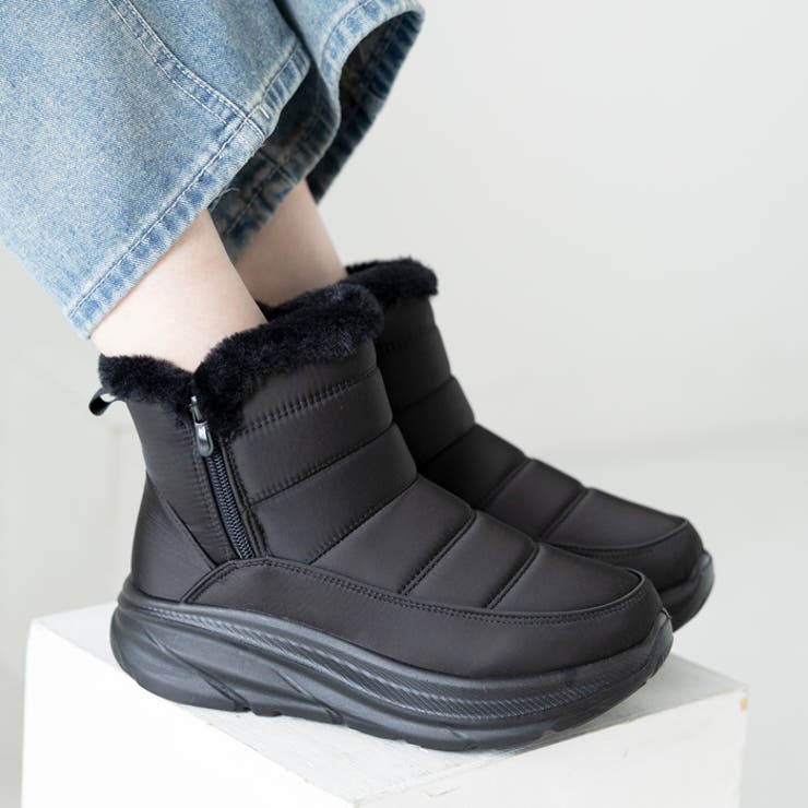 ブラック | 防寒キルティングブーツ | attagirl 