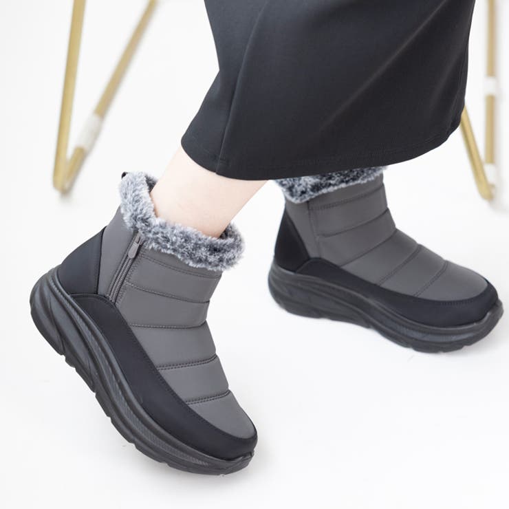 グレー | 防寒キルティングブーツ | attagirl 