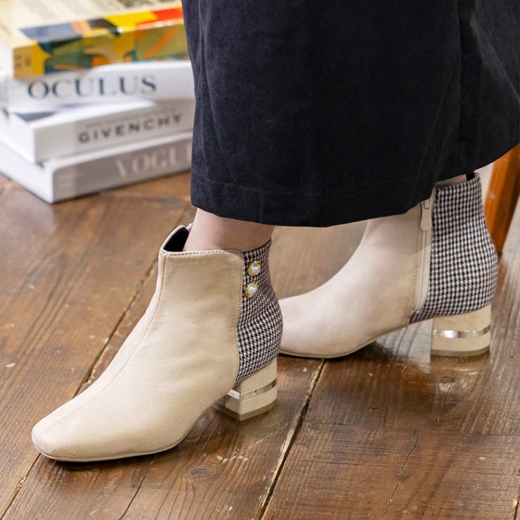 メタルラインヒールツイードブーツ | attagirl  | 詳細画像16 