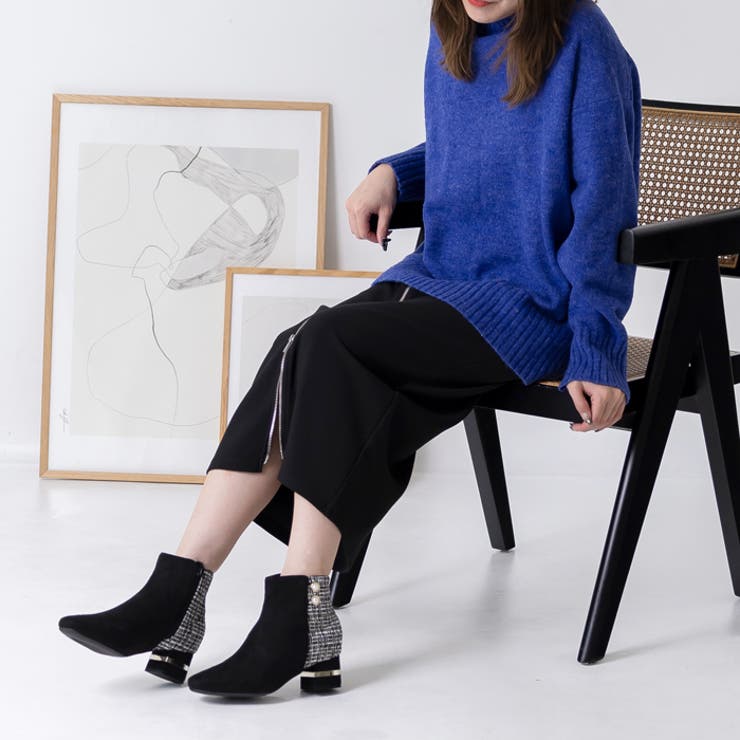 メタルラインヒールツイードブーツ | attagirl  | 詳細画像24 