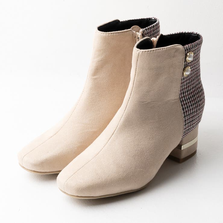 メタルラインヒールツイードブーツ | attagirl  | 詳細画像3 