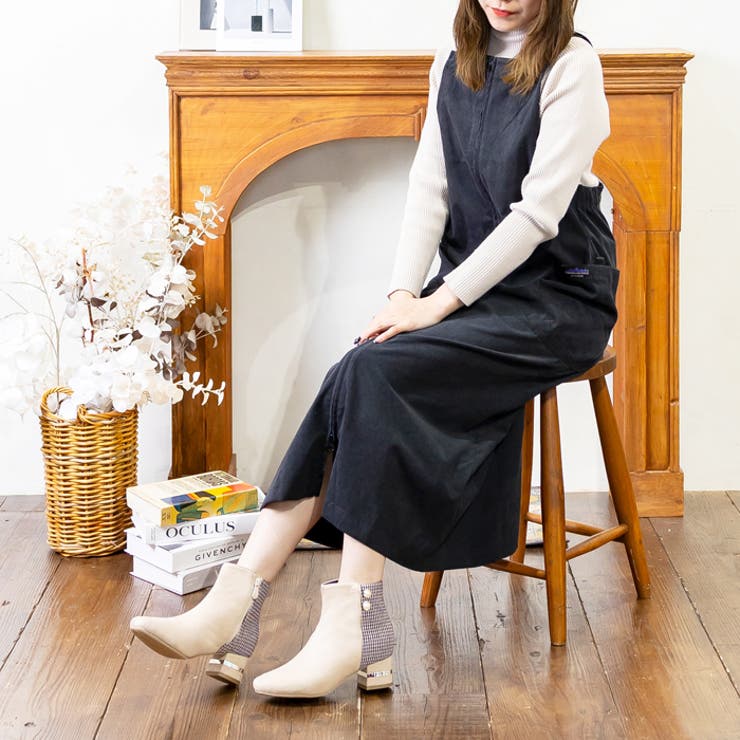 メタルラインヒールツイードブーツ | attagirl  | 詳細画像30 