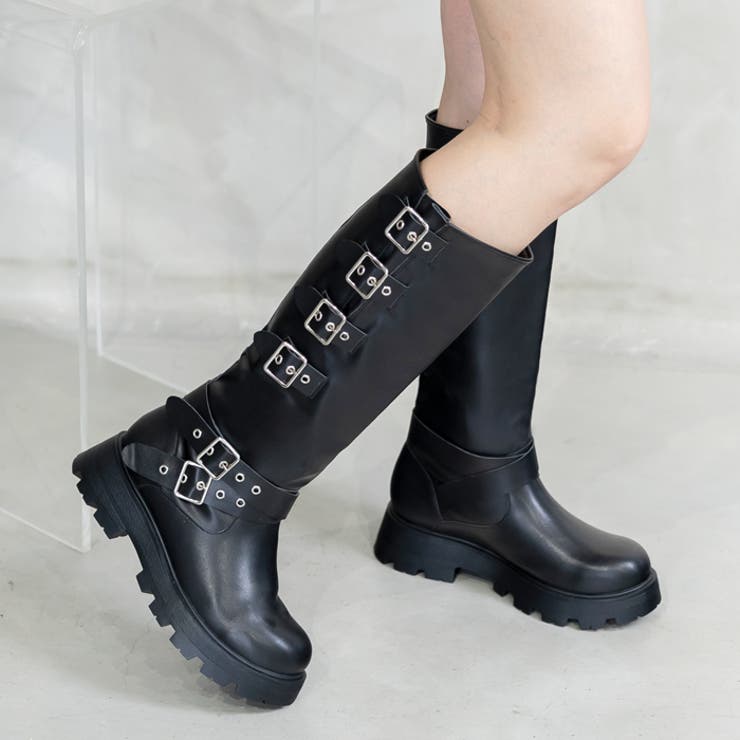 ベルトデザインバイカーブーツ[品番：ATAW0001388]｜attagirl