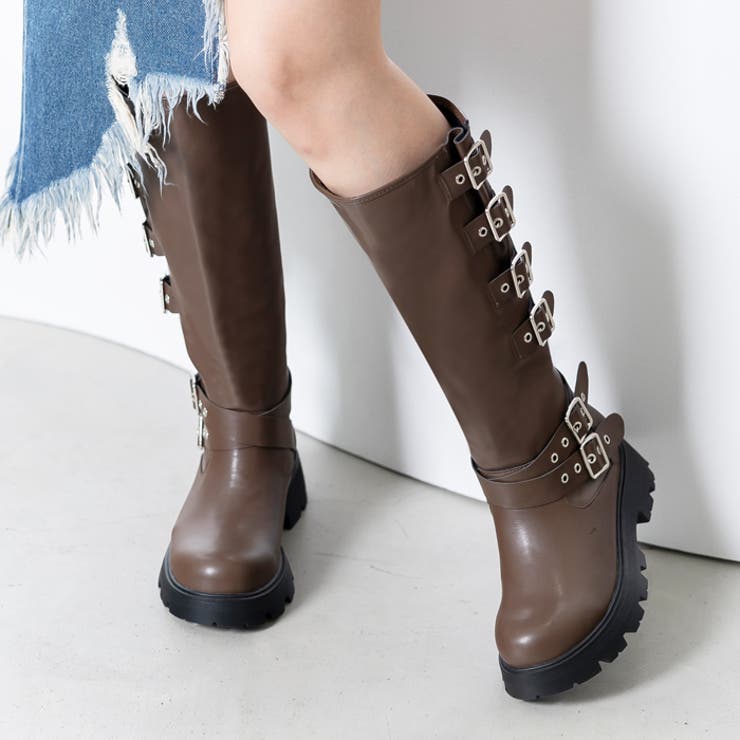 ベルトデザインバイカーブーツ[品番：ATAW0001388]｜attagirl