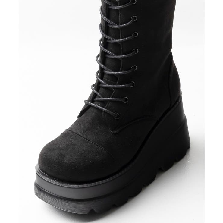 厚底ソールレースアップロングブーツ | attagirl  | 詳細画像5 