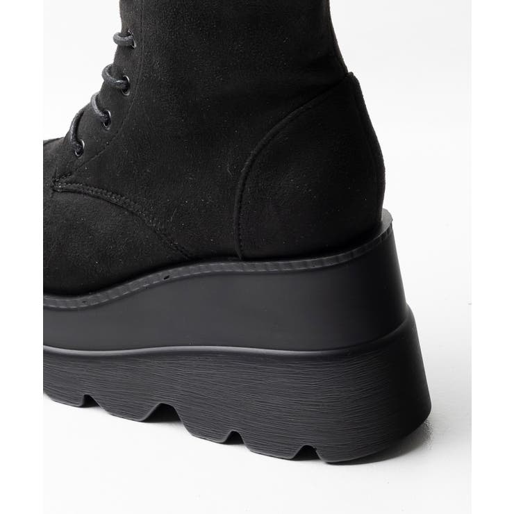 厚底ソールレースアップロングブーツ | attagirl  | 詳細画像7 