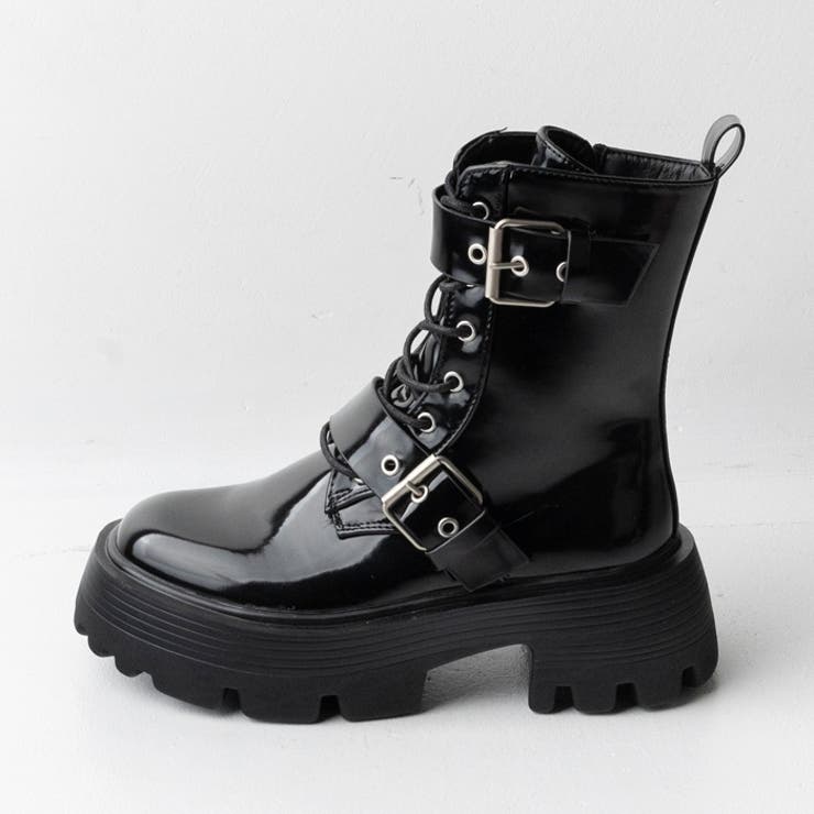 レースアップダブルベルトブーツ | attagirl  | 詳細画像2 