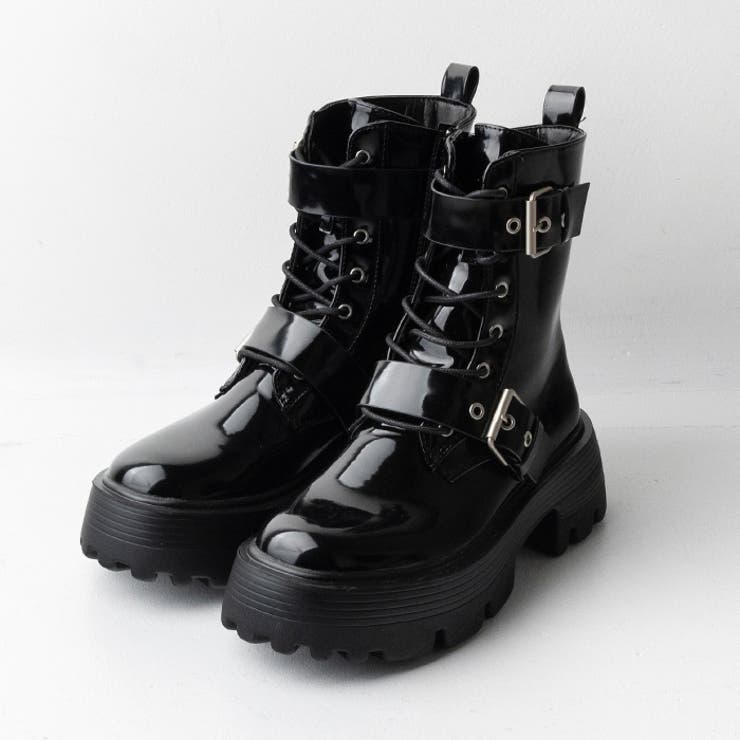 レースアップダブルベルトブーツ | attagirl  | 詳細画像3 