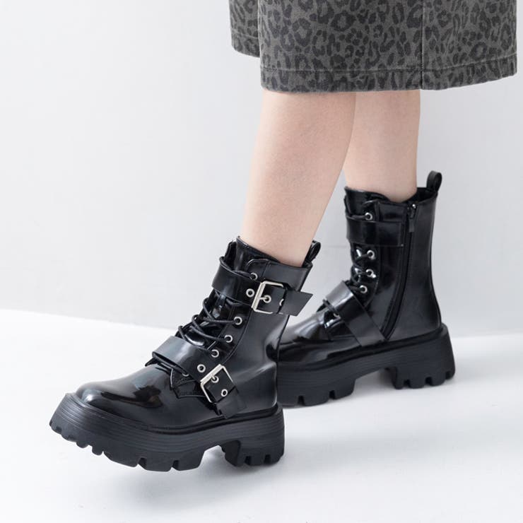 レースアップダブルベルトブーツ | attagirl  | 詳細画像8 