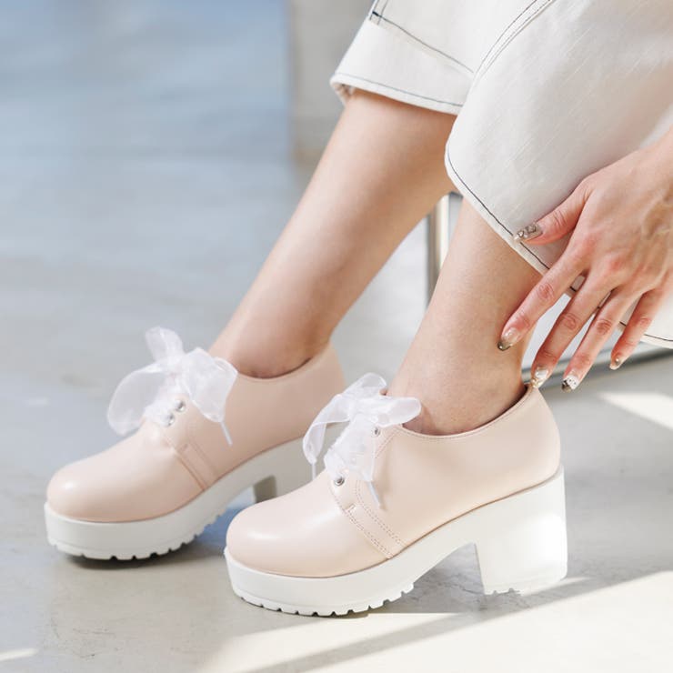 秋冬の新色♪7.5cm ヒール 厚底 ハイヒール レースアップ シューズ | attagirl  | 詳細画像24 