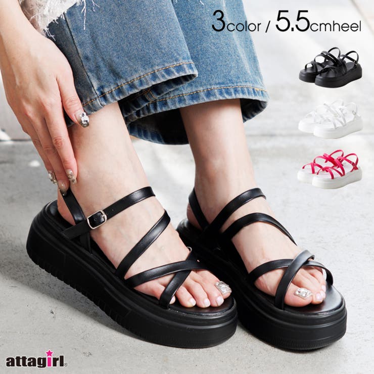 厚底ナローストラップサンダル | attagirl  | 詳細画像1 