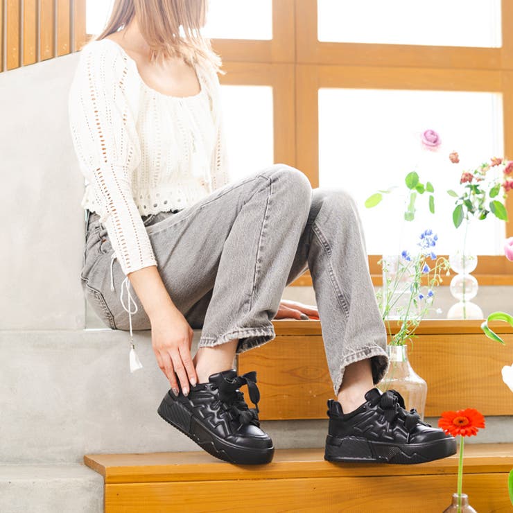 厚底ダブルリボンスニーカー | attagirl  | 詳細画像21 