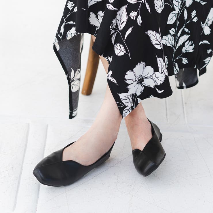 Vカットアシンメトリーフラットシューズ | attagirl  | 詳細画像10 