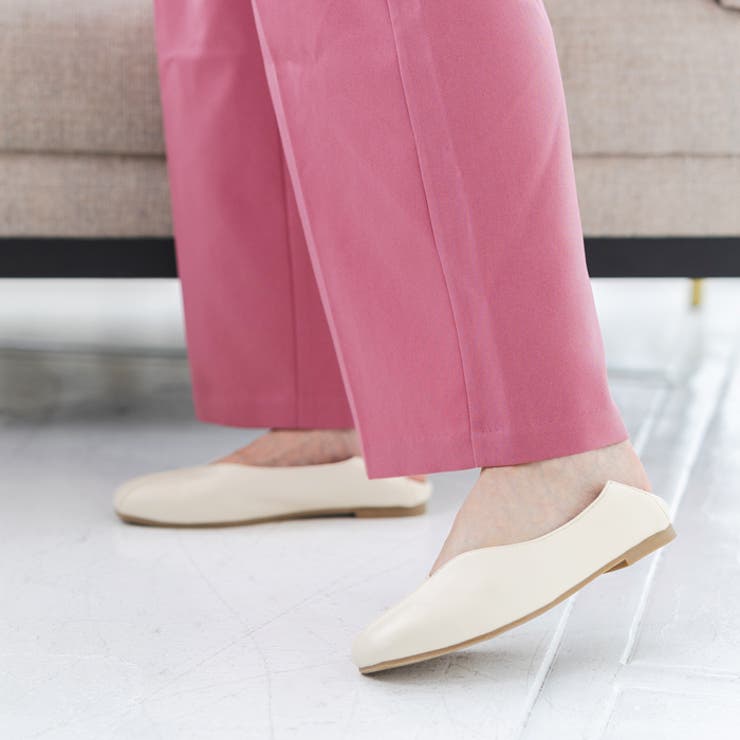 Vカットアシンメトリーフラットシューズ | attagirl  | 詳細画像14 