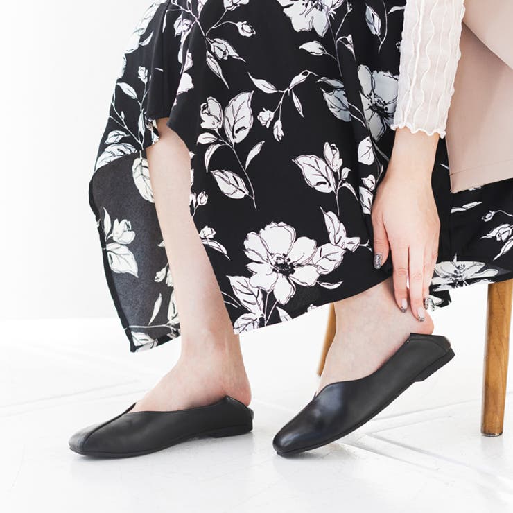 Vカットアシンメトリーフラットシューズ | attagirl  | 詳細画像18 