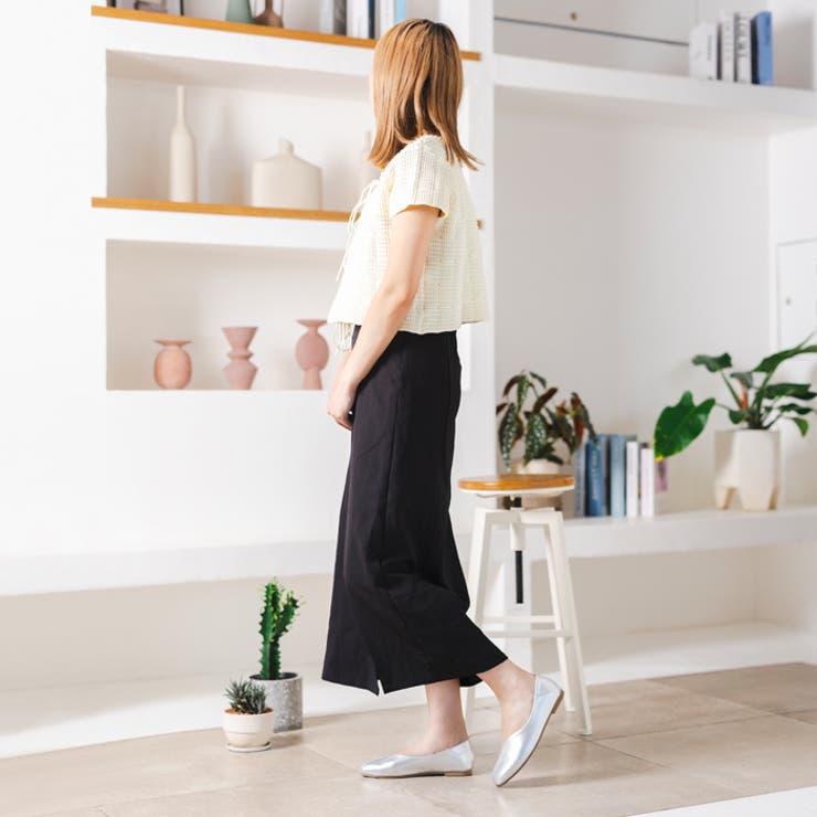 Vカットアシンメトリーフラットシューズ | attagirl  | 詳細画像33 