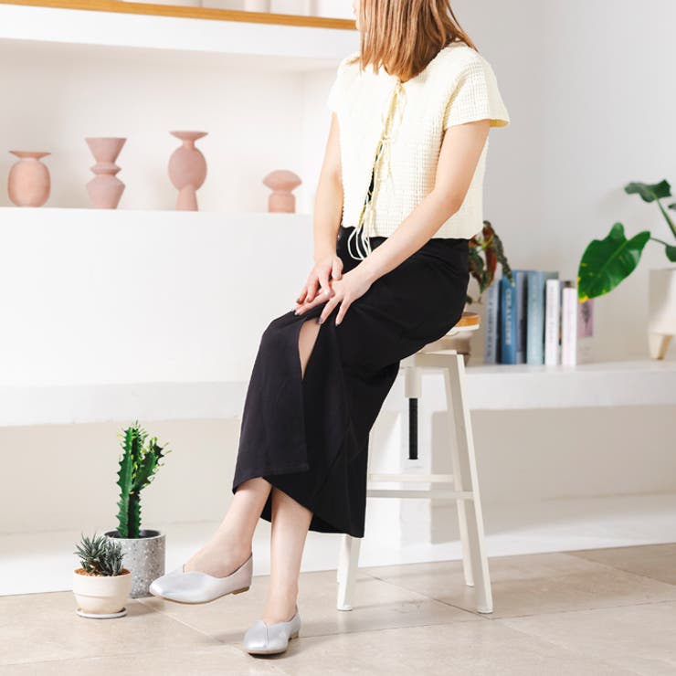 Vカットアシンメトリーフラットシューズ | attagirl  | 詳細画像36 