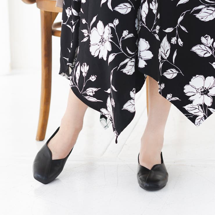 Vカットアシンメトリーフラットシューズ | attagirl  | 詳細画像9 