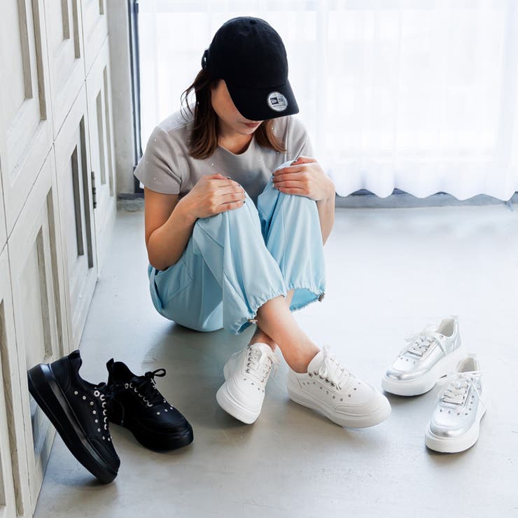 厚底ストーンデザインスニーカー | attagirl  | 詳細画像9 