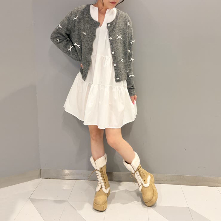 厚底ファーレースアップブーツ | attagirl  | 詳細画像17 