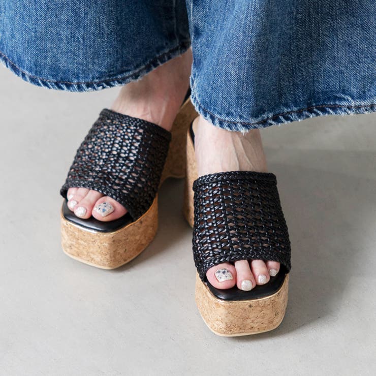 メッシュ編みウェッジミュールサンダル | attagirl  | 詳細画像11 