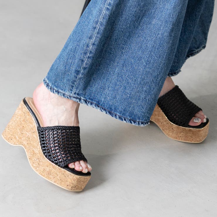 メッシュ編みウェッジミュールサンダル | attagirl  | 詳細画像12 