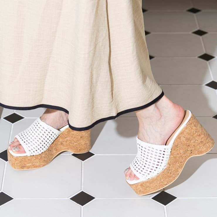 メッシュ編みウェッジミュールサンダル | attagirl  | 詳細画像13 