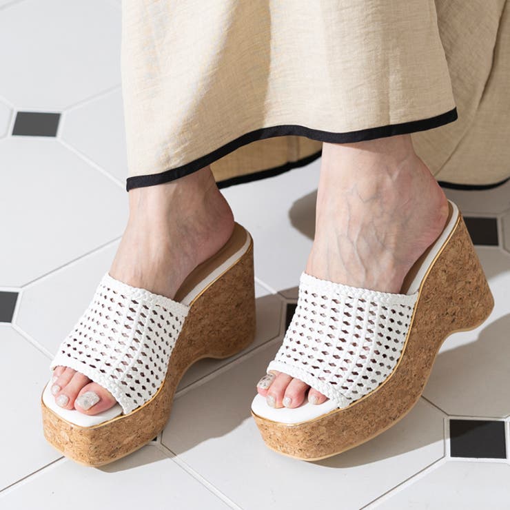 メッシュ編みウェッジミュールサンダル | attagirl  | 詳細画像14 