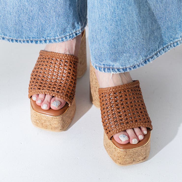 メッシュ編みウェッジミュールサンダル | attagirl  | 詳細画像15 